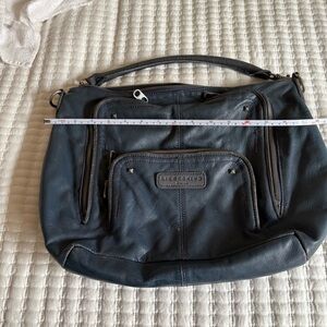 LIEBESKIND Navy Leather Shoulder Bag